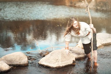 Bir İskandinav biri etnik giysiler