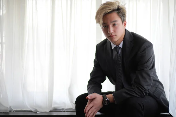Jeune Homme Affaires Asiatique Chemise Blanche Classique — Photo