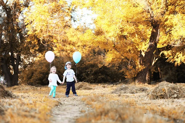 Los niños pequeños están caminando en un parque —  Fotos de Stock