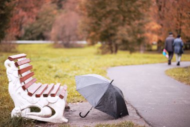 Ekim ayında sonbahar yağmurlu park