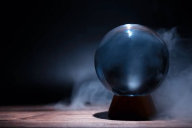 Crystal ball to predict the fate. Guessing for the future. clipart
