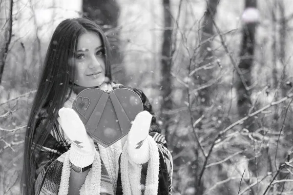 Una chica en un día nublado de invierno — Foto de Stock