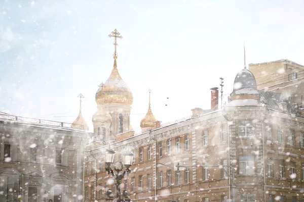 Зимний пейзаж в столице России Москве — стоковое фото