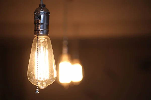 Lamps with tungsten filament. Edison's light bulb. Filament fila — Stock Photo, Image