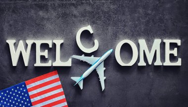 Arka plan konsepti. Yazı Koyu bir arkaplanda Hoşgeldiniz.