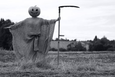 Kafası kabaktan oyulmuş.