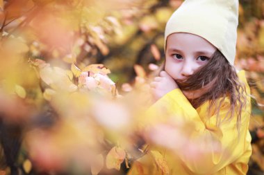 Çocuk sonbahar Park walk