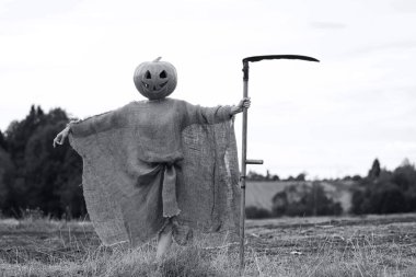 Kafası kabaktan oyulmuş.