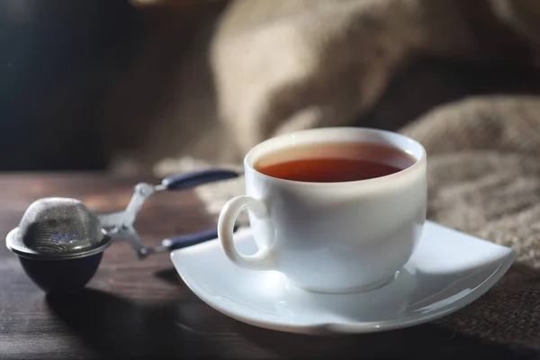 Parzonej herbaty na stół porcja — Zdjęcie stockowe
