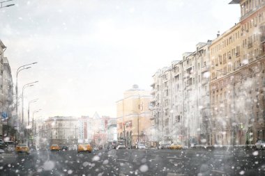 Rusya'nın başkenti Moskova'da kış manzarası