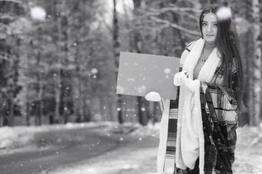 Bir kız bir kış bulutlu günde