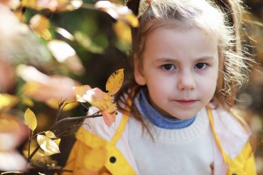 Çocuk sonbahar Park walk