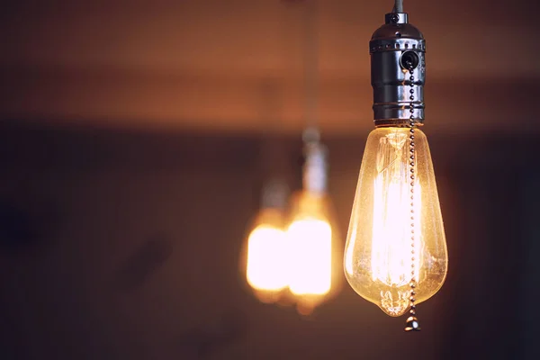 Lamps with tungsten filament. Edison's light bulb. Filament fila — Stock Photo, Image