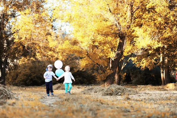 Los niños pequeños están caminando en un parque —  Fotos de Stock