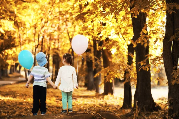 Küçük çocuk bir parkta yürüyüş — Stok fotoğraf