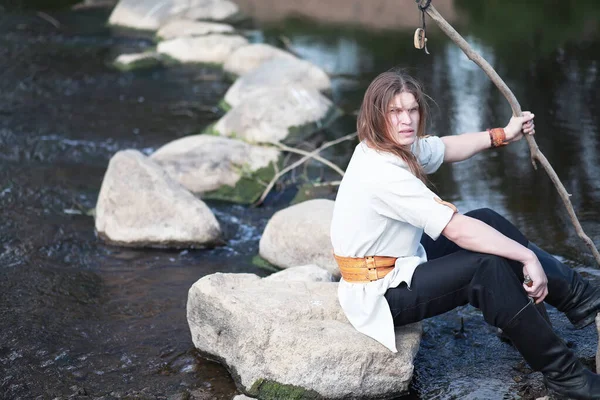 A man in ethnic clothes is a Scandinavian — Stock Photo, Image