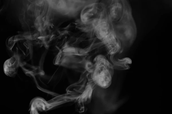 Bílý kouř na černém pozadí. Textura kouře. Kluby z wh — Stock fotografie
