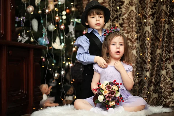 Ambiente de Año Nuevo en casa para los niños — Foto de Stock