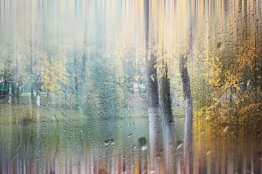 Park arka plan Sonbahar yağmur