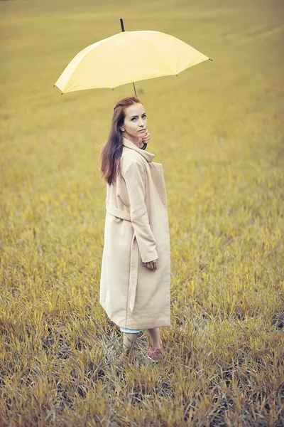 Mladá dívka v podzimním parku — Stock fotografie