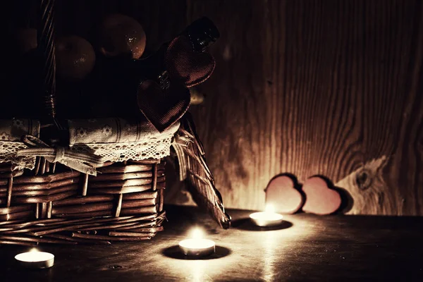Candle valentine hjärta — Stockfoto