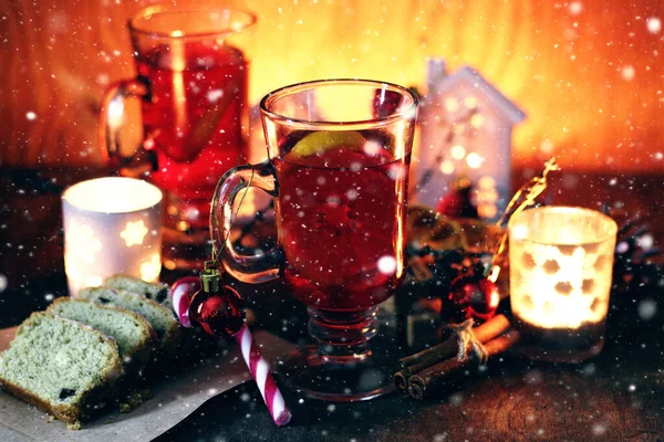 Vánoční grog oranžové skořicový cukr — Stock fotografie