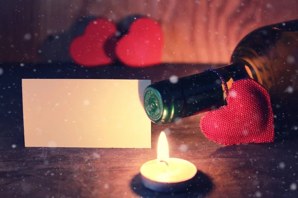Bougie de vin coeur valentin — Photo