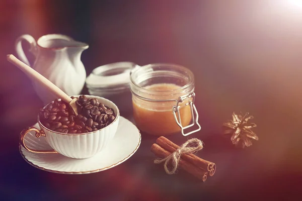 Set for breakfast. Sweets and pastries with nuts for tea on a bl — Stock Photo, Image