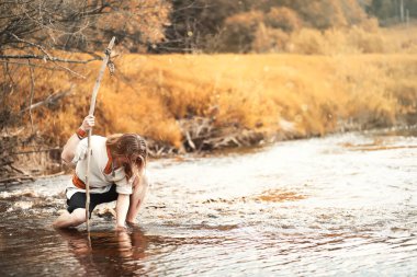 Bir İskandinav biri etnik giysiler