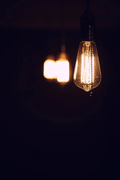 Lamps with tungsten filament. Edison's light bulb. Filament fila — Stock Photo, Image