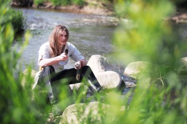 Bir İskandinav biri etnik giysiler