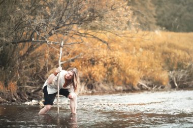 Bir İskandinav biri etnik giysiler