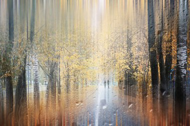 Park arka plan Sonbahar yağmur