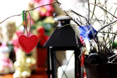 Tekstil kalp şekli bokeh