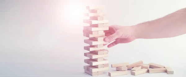 Board game tower of wood sticks — Stock Photo, Image