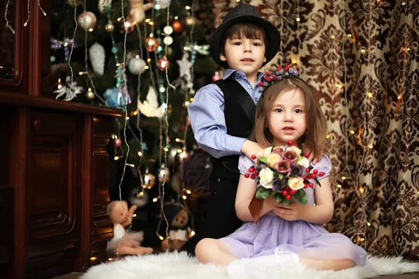 Ambiente de Año Nuevo en casa para los niños — Foto de Stock