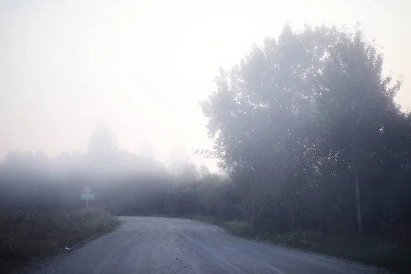 Dimma i sjön. Morgon natur vatten vit dimma. — Stockfoto