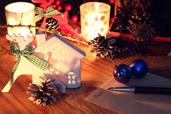 Escribir Saludos Mano Para Nuevo Año — Foto de Stock