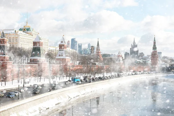 Winterlandschaft in der russischen Hauptstadt Moskau — Stockfoto
