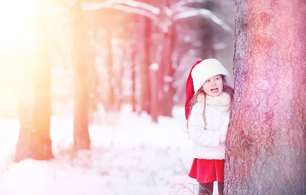 A winter fairy tale, a young mother and her daughter ride a sled — Stock Photo, Image