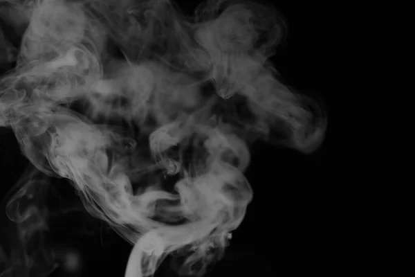 Bílý kouř na černém pozadí. Textura kouře. Kluby z wh — Stock fotografie