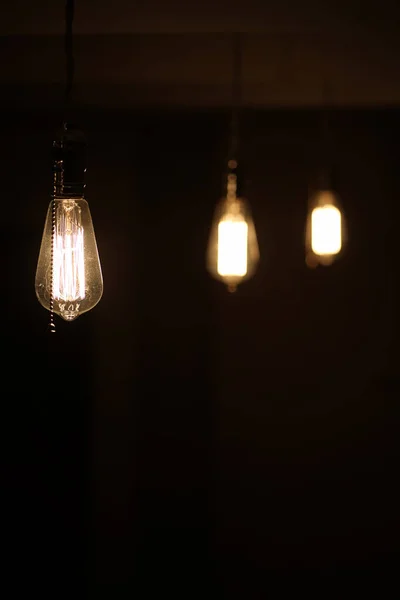 Lamps with tungsten filament. Edison's light bulb. Filament fila — Stock Photo, Image