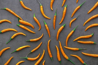 Acı portakal biberi. Siyah Şili biberi..