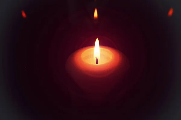 Candle in lamp macro — Stock Photo, Image