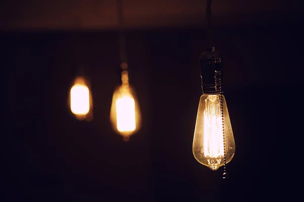 Lamps with tungsten filament. Edison's light bulb. Filament fila — Stock Photo, Image