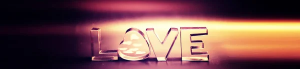 Buchstaben Aus Holz Und Metall Bilden Das Wort Love Geschrieben — Stockfoto