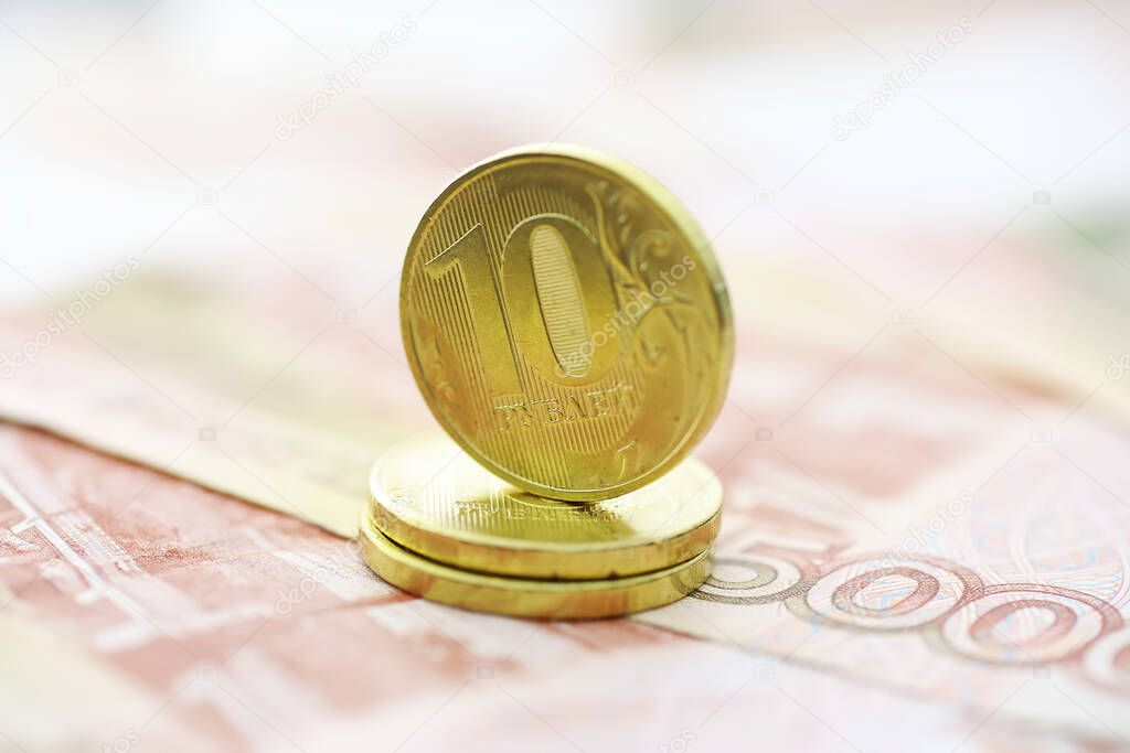 Russian banknotes and coins 