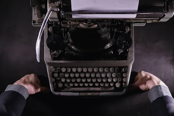 Oldtimer Werkzeug Für Journalisten Schreibmaschinen Retro Der Schriftsteller Ist Werk — Stockfoto
