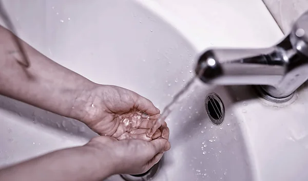 Regras Higiene Lavagem Das Mãos Antes Das Refeições Tratamento Antibacteriano — Fotografia de Stock