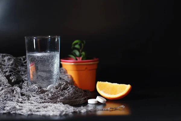 Samenstelling Uit Flessen Hoestsiroop Gezondheidszorg Geneeskunde Griep Behandeling Concept Papier — Stockfoto